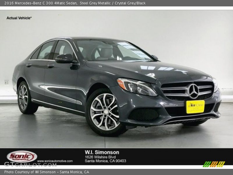 Steel Grey Metallic / Crystal Grey/Black 2016 Mercedes-Benz C 300 4Matic Sedan