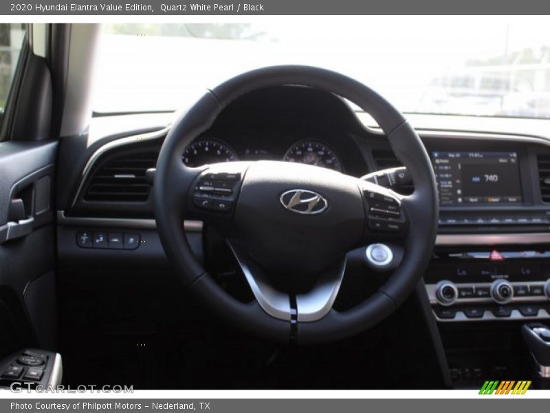 Quartz White Pearl / Black 2020 Hyundai Elantra Value Edition