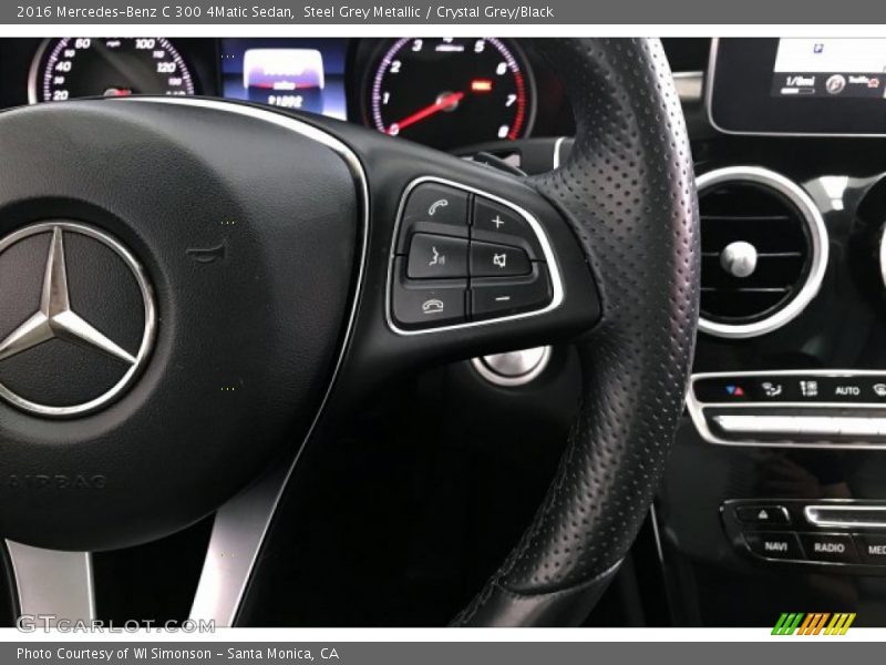 Steel Grey Metallic / Crystal Grey/Black 2016 Mercedes-Benz C 300 4Matic Sedan
