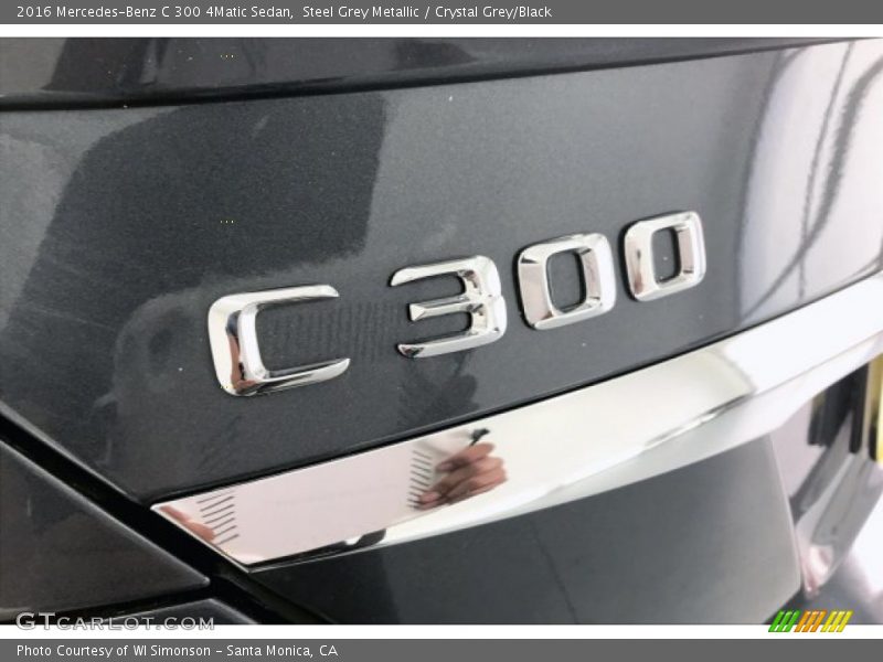 Steel Grey Metallic / Crystal Grey/Black 2016 Mercedes-Benz C 300 4Matic Sedan
