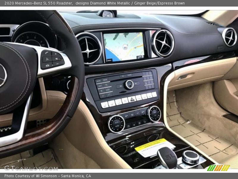 designo Diamond White Metallic / Ginger Beige/Espresso Brown 2020 Mercedes-Benz SL 550 Roadster