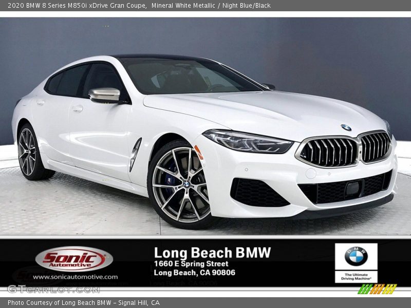 Mineral White Metallic / Night Blue/Black 2020 BMW 8 Series M850i xDrive Gran Coupe