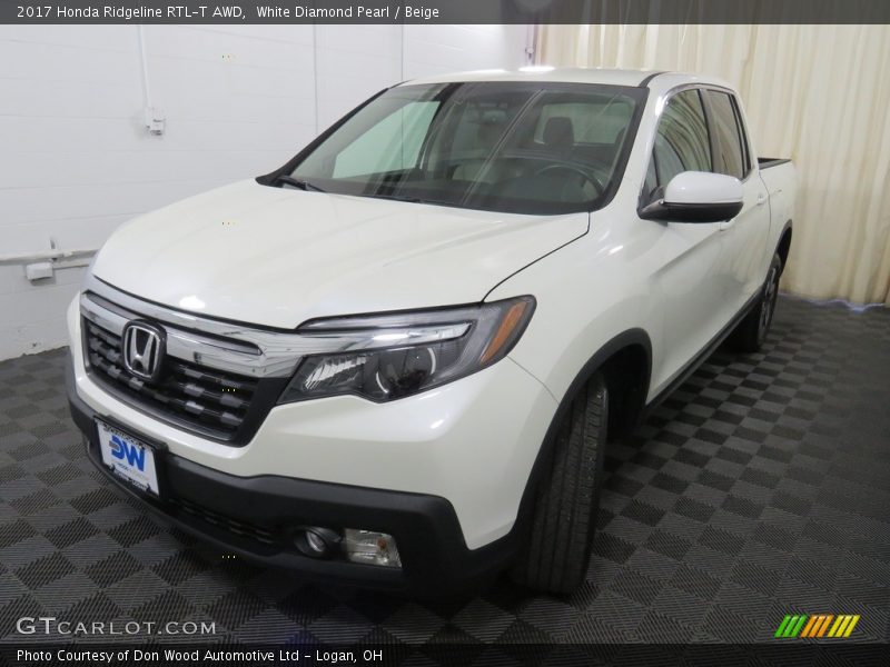 White Diamond Pearl / Beige 2017 Honda Ridgeline RTL-T AWD