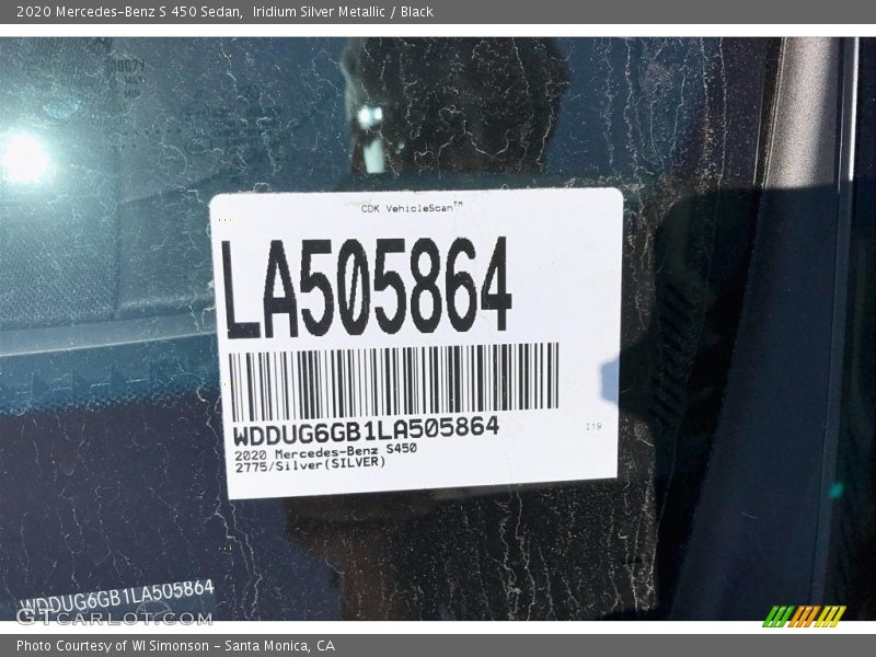Iridium Silver Metallic / Black 2020 Mercedes-Benz S 450 Sedan