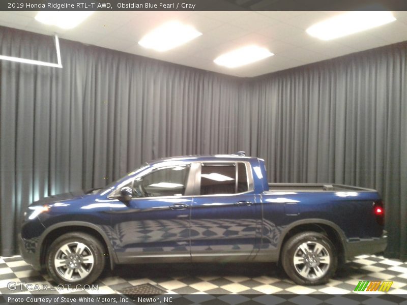 Obsidian Blue Pearl / Gray 2019 Honda Ridgeline RTL-T AWD