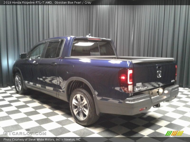 Obsidian Blue Pearl / Gray 2019 Honda Ridgeline RTL-T AWD