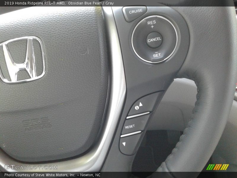 Obsidian Blue Pearl / Gray 2019 Honda Ridgeline RTL-T AWD