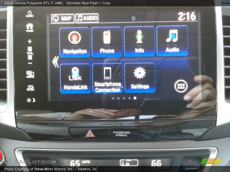 Obsidian Blue Pearl / Gray 2019 Honda Ridgeline RTL-T AWD