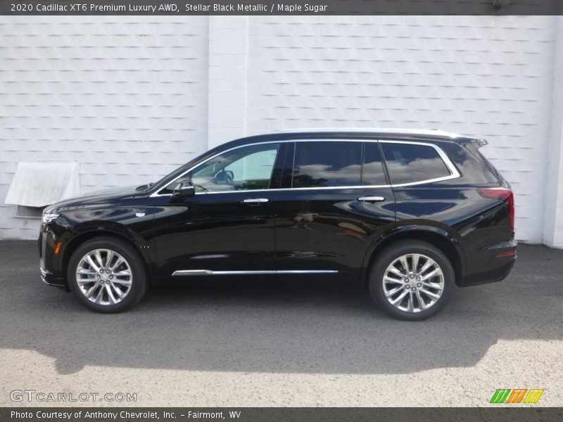 Stellar Black Metallic / Maple Sugar 2020 Cadillac XT6 Premium Luxury AWD