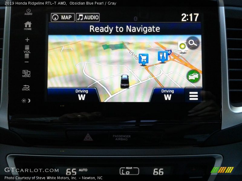 Obsidian Blue Pearl / Gray 2019 Honda Ridgeline RTL-T AWD