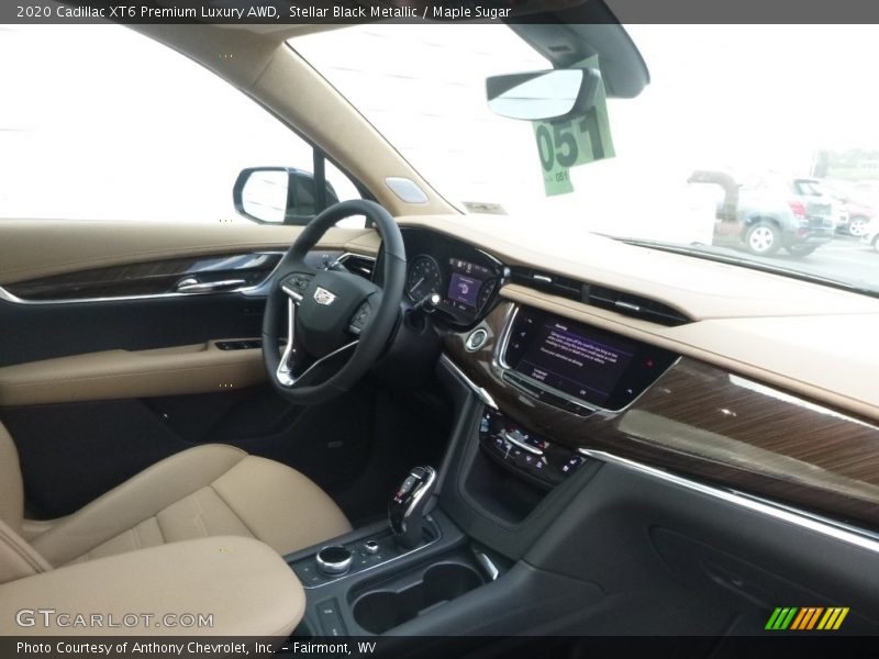 Stellar Black Metallic / Maple Sugar 2020 Cadillac XT6 Premium Luxury AWD