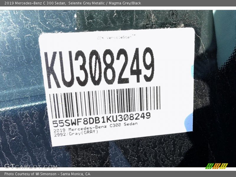 Selenite Grey Metallic / Magma Grey/Black 2019 Mercedes-Benz C 300 Sedan