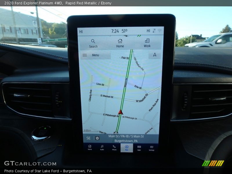 Navigation of 2020 Explorer Platinum 4WD