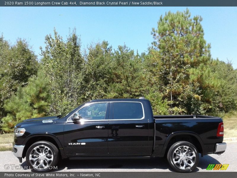 Diamond Black Crystal Pearl / New Saddle/Black 2020 Ram 1500 Longhorn Crew Cab 4x4