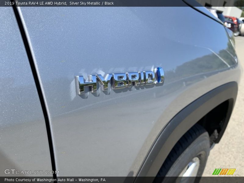 Silver Sky Metallic / Black 2019 Toyota RAV4 LE AWD Hybrid