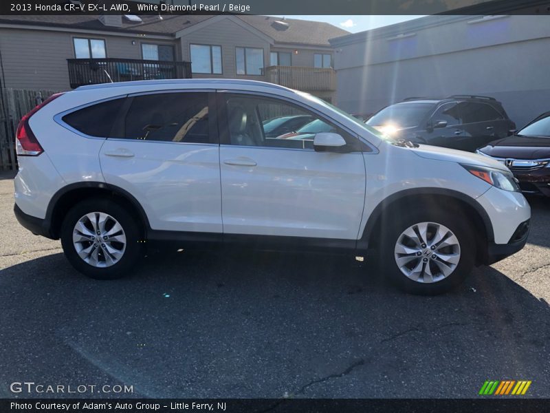 White Diamond Pearl / Beige 2013 Honda CR-V EX-L AWD