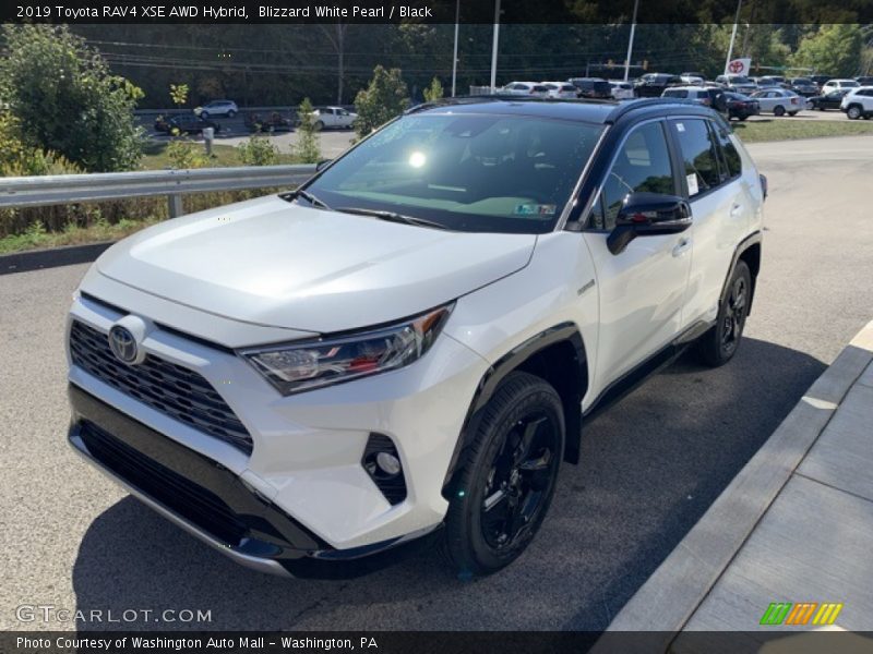 Blizzard White Pearl / Black 2019 Toyota RAV4 XSE AWD Hybrid