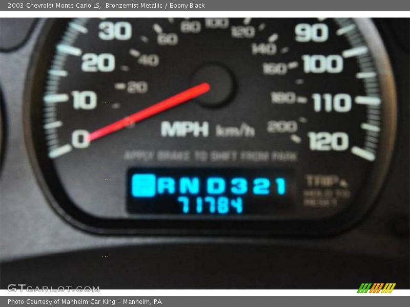 Bronzemist Metallic / Ebony Black 2003 Chevrolet Monte Carlo LS