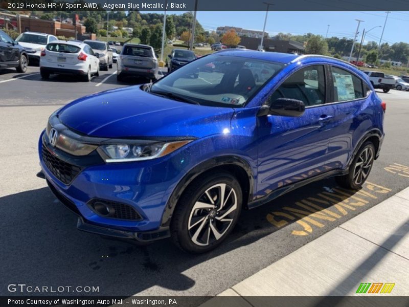 Aegean Blue Metallic / Black 2019 Honda HR-V Sport AWD