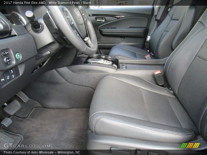 White Diamond Pearl / Black 2017 Honda Pilot Elite AWD