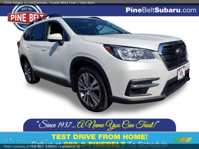 Crystal White Pearl / Slate Black 2019 Subaru Ascent Premium