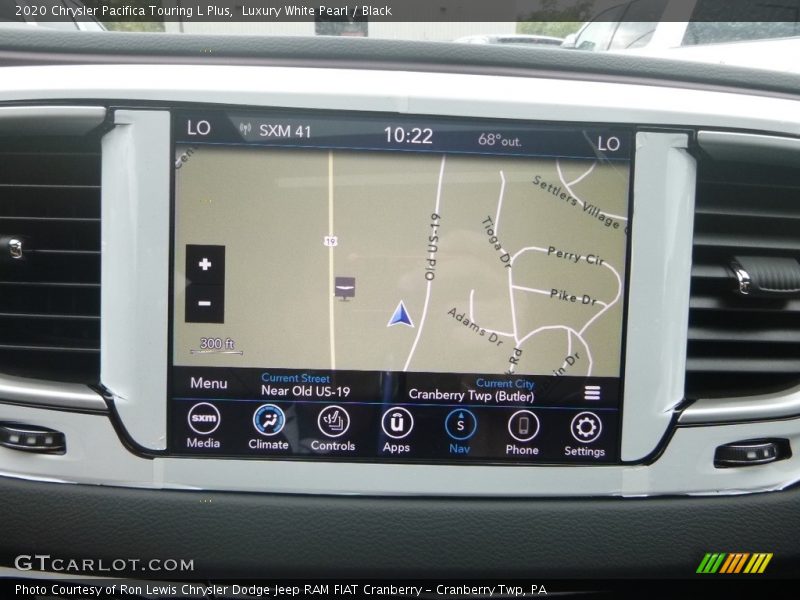 Navigation of 2020 Pacifica Touring L Plus