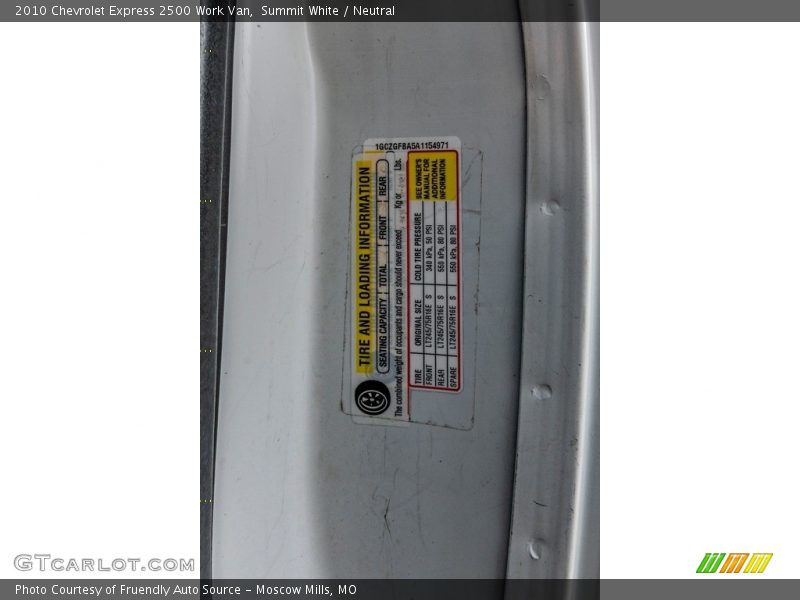 Summit White / Neutral 2010 Chevrolet Express 2500 Work Van