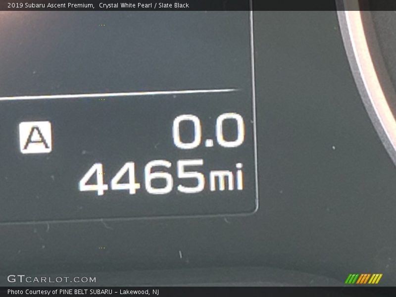 Crystal White Pearl / Slate Black 2019 Subaru Ascent Premium