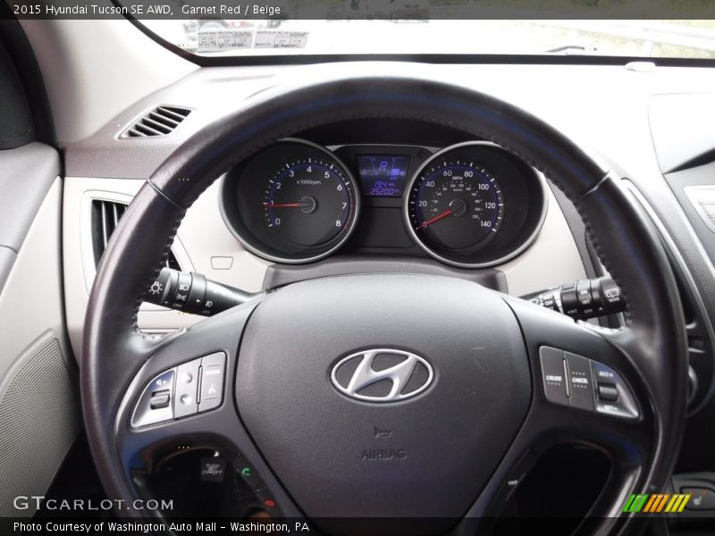 Garnet Red / Beige 2015 Hyundai Tucson SE AWD