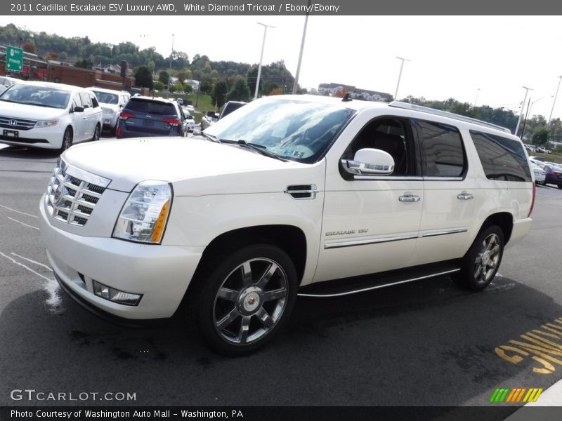 White Diamond Tricoat / Ebony/Ebony 2011 Cadillac Escalade ESV Luxury AWD