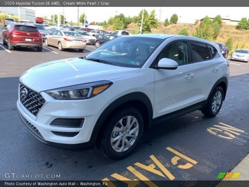 Cream White Pearl / Gray 2020 Hyundai Tucson SE AWD