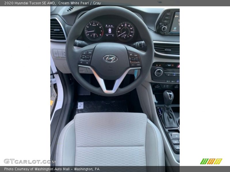 Cream White Pearl / Gray 2020 Hyundai Tucson SE AWD