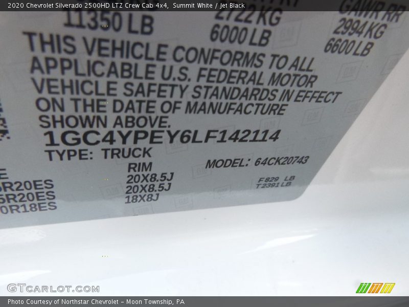 Summit White / Jet Black 2020 Chevrolet Silverado 2500HD LTZ Crew Cab 4x4