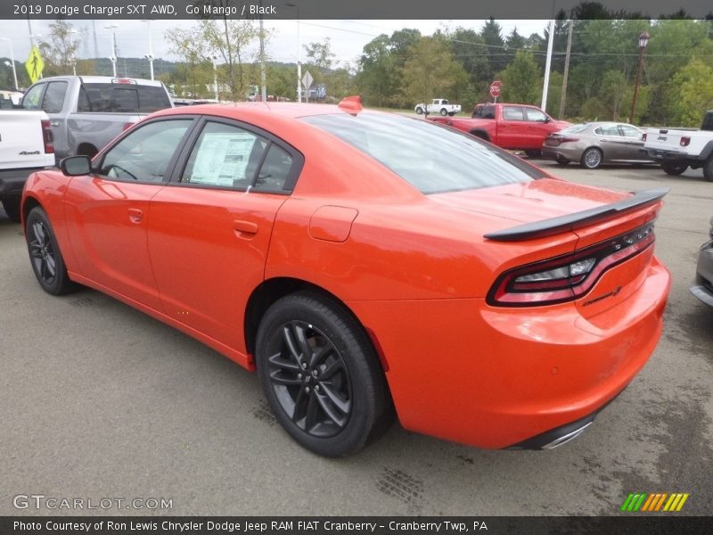 Go Mango / Black 2019 Dodge Charger SXT AWD