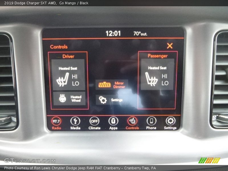 Go Mango / Black 2019 Dodge Charger SXT AWD