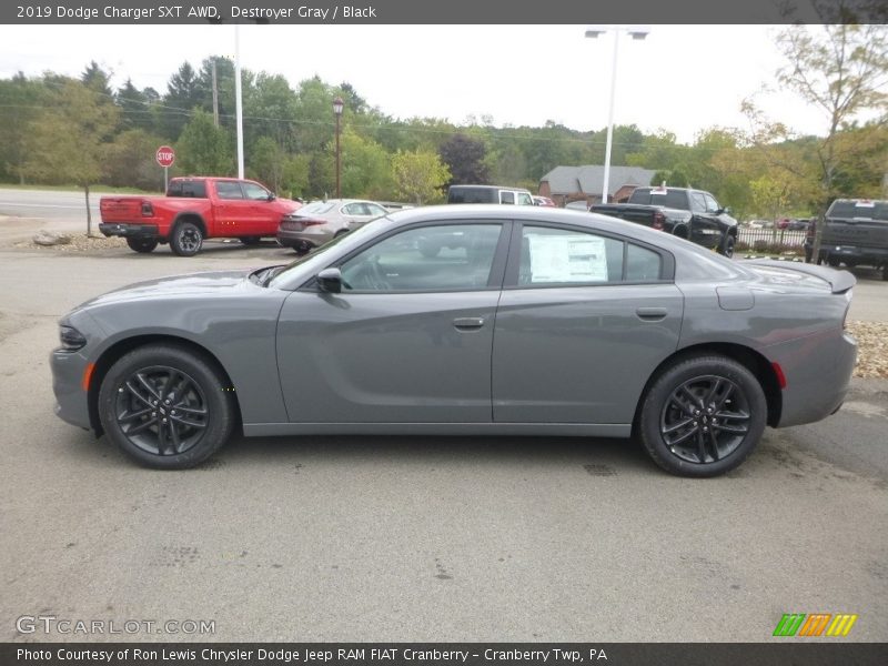 Destroyer Gray / Black 2019 Dodge Charger SXT AWD