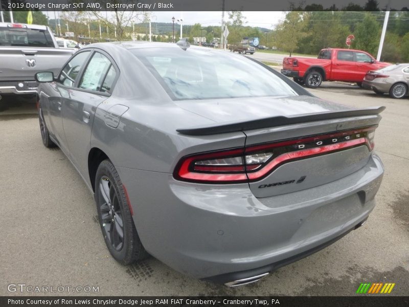 Destroyer Gray / Black 2019 Dodge Charger SXT AWD