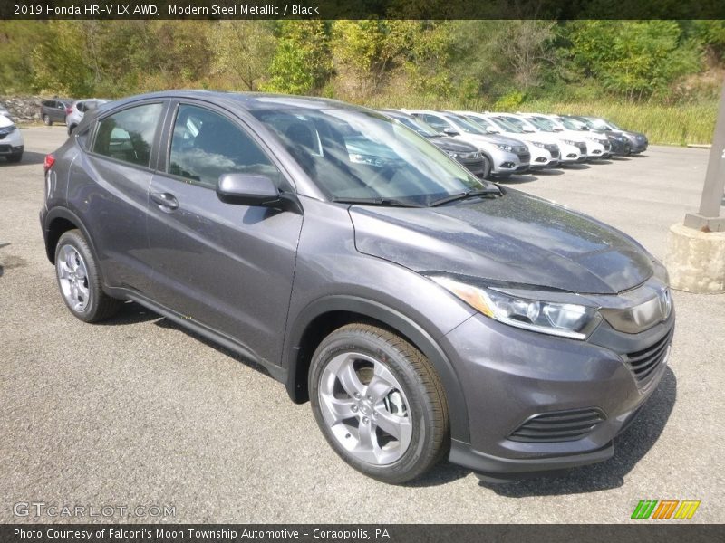 Modern Steel Metallic / Black 2019 Honda HR-V LX AWD