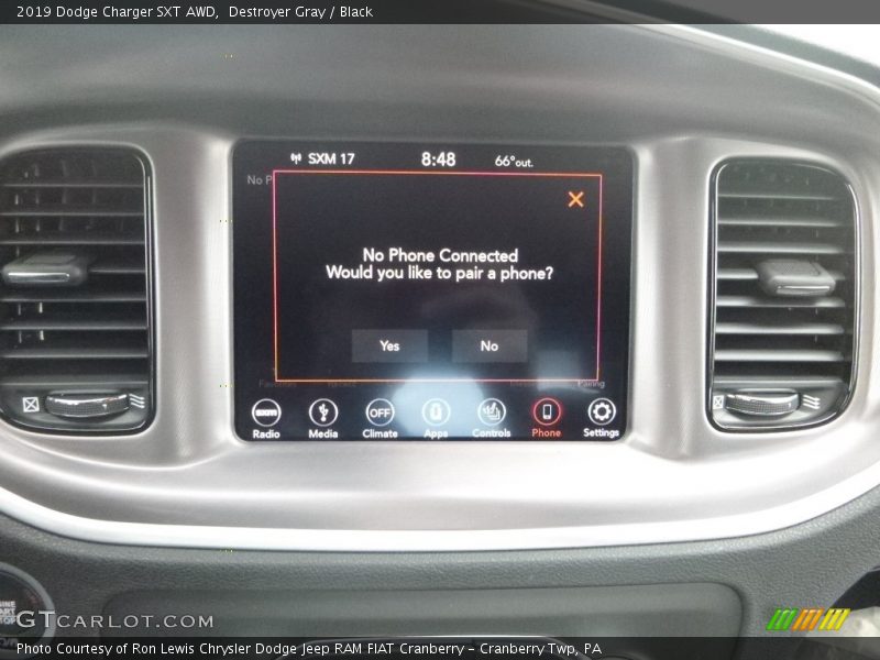 Destroyer Gray / Black 2019 Dodge Charger SXT AWD