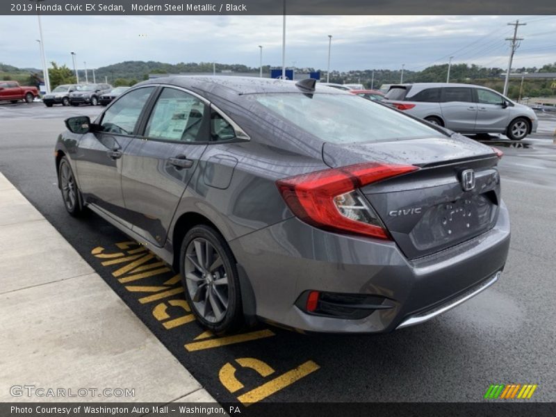 Modern Steel Metallic / Black 2019 Honda Civic EX Sedan