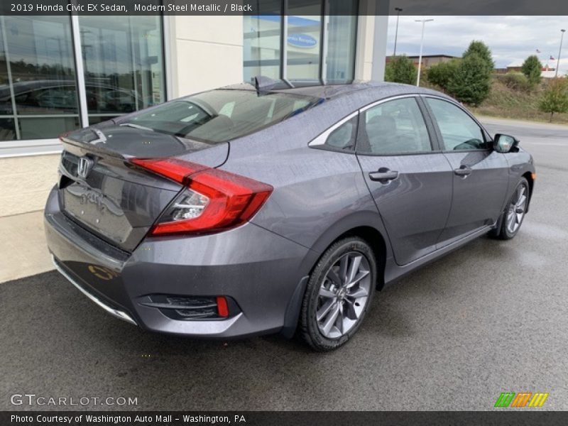 Modern Steel Metallic / Black 2019 Honda Civic EX Sedan