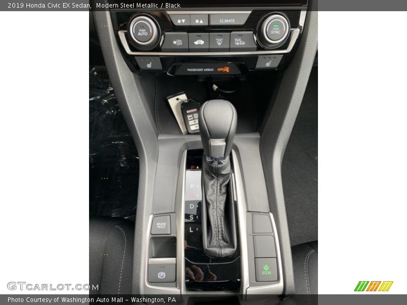 Modern Steel Metallic / Black 2019 Honda Civic EX Sedan