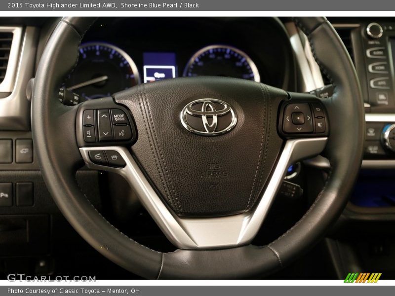 Shoreline Blue Pearl / Black 2015 Toyota Highlander Limited AWD