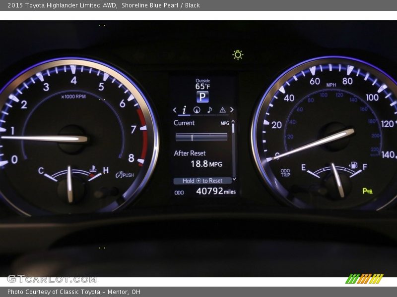 Shoreline Blue Pearl / Black 2015 Toyota Highlander Limited AWD