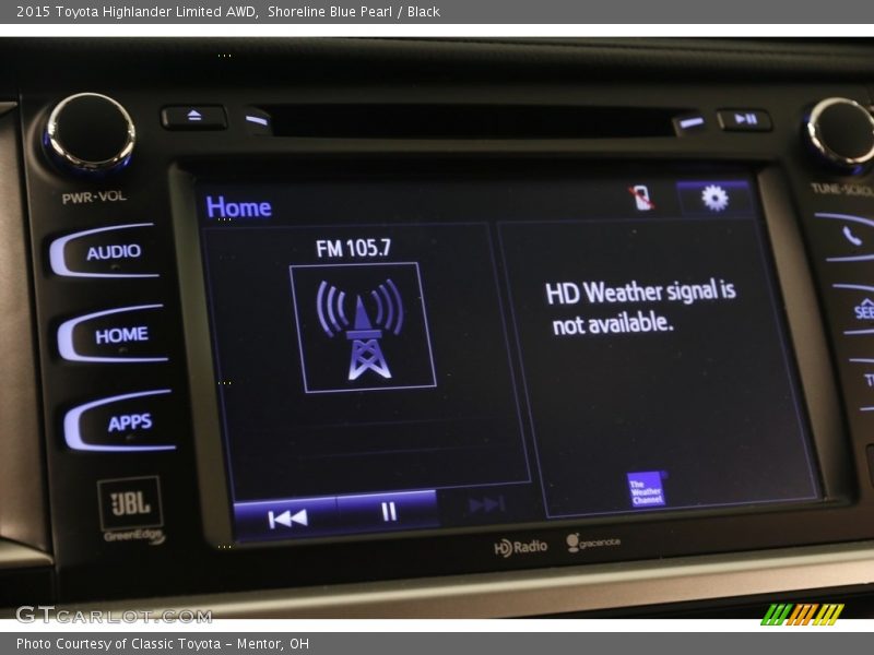 Shoreline Blue Pearl / Black 2015 Toyota Highlander Limited AWD