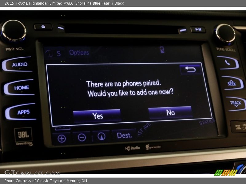 Shoreline Blue Pearl / Black 2015 Toyota Highlander Limited AWD