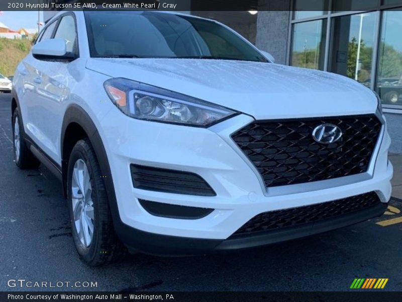 Cream White Pearl / Gray 2020 Hyundai Tucson SE AWD