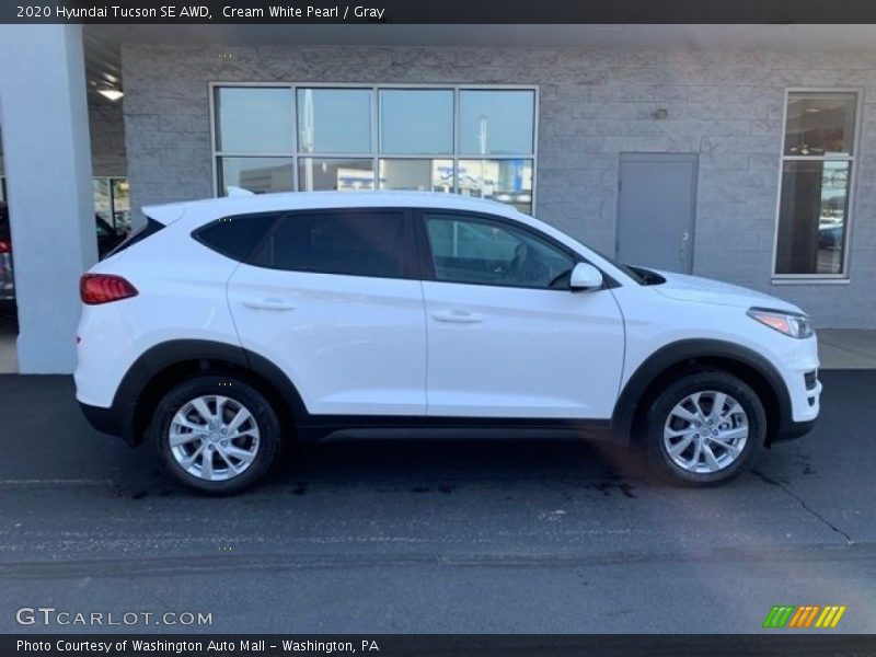 Cream White Pearl / Gray 2020 Hyundai Tucson SE AWD