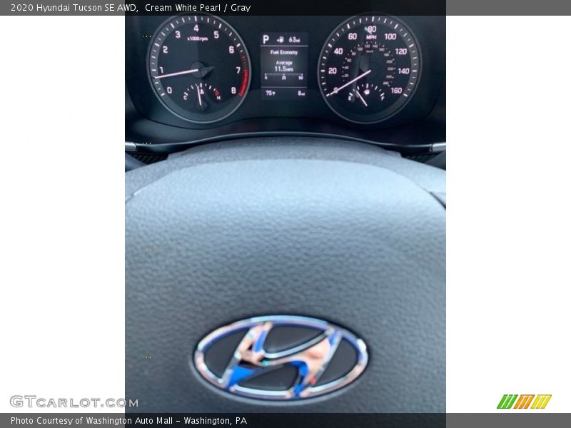 Cream White Pearl / Gray 2020 Hyundai Tucson SE AWD