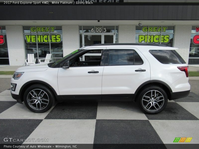 White Platinum / Ebony Black 2017 Ford Explorer Sport 4WD